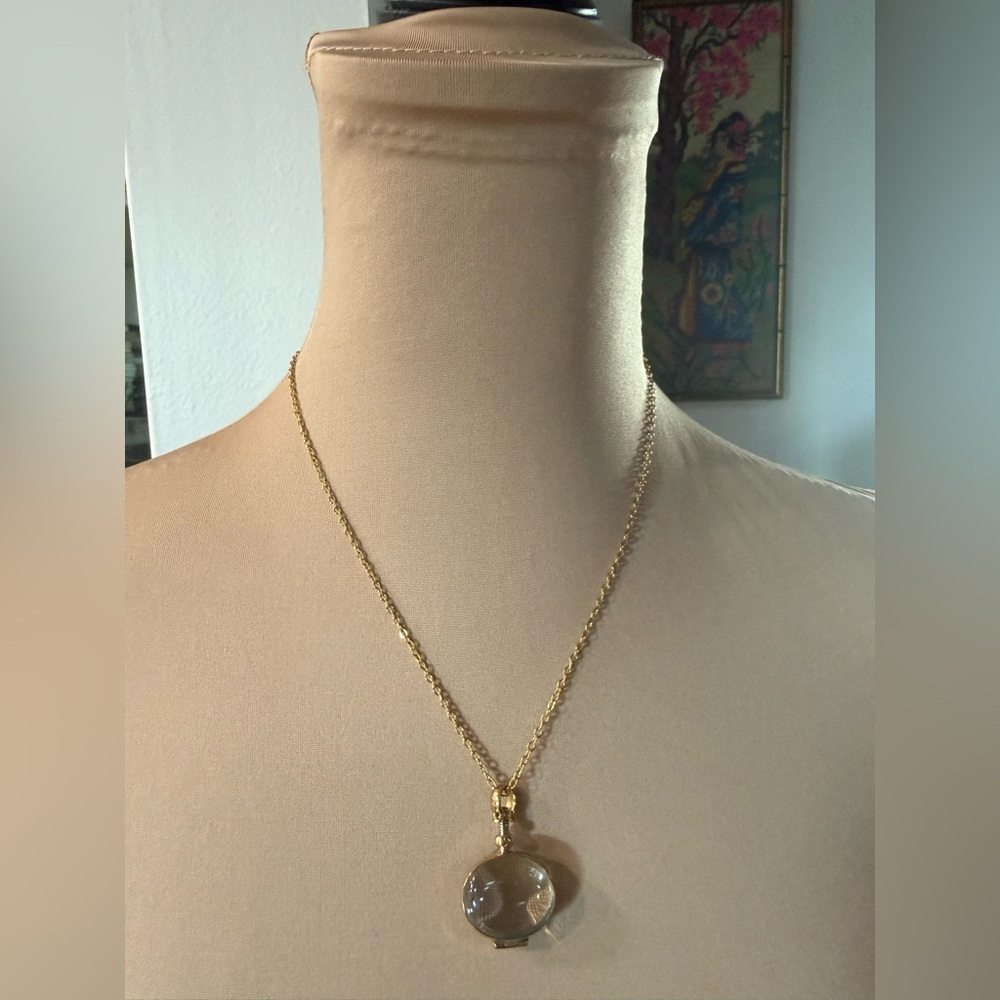 Brass and glass locket pendant